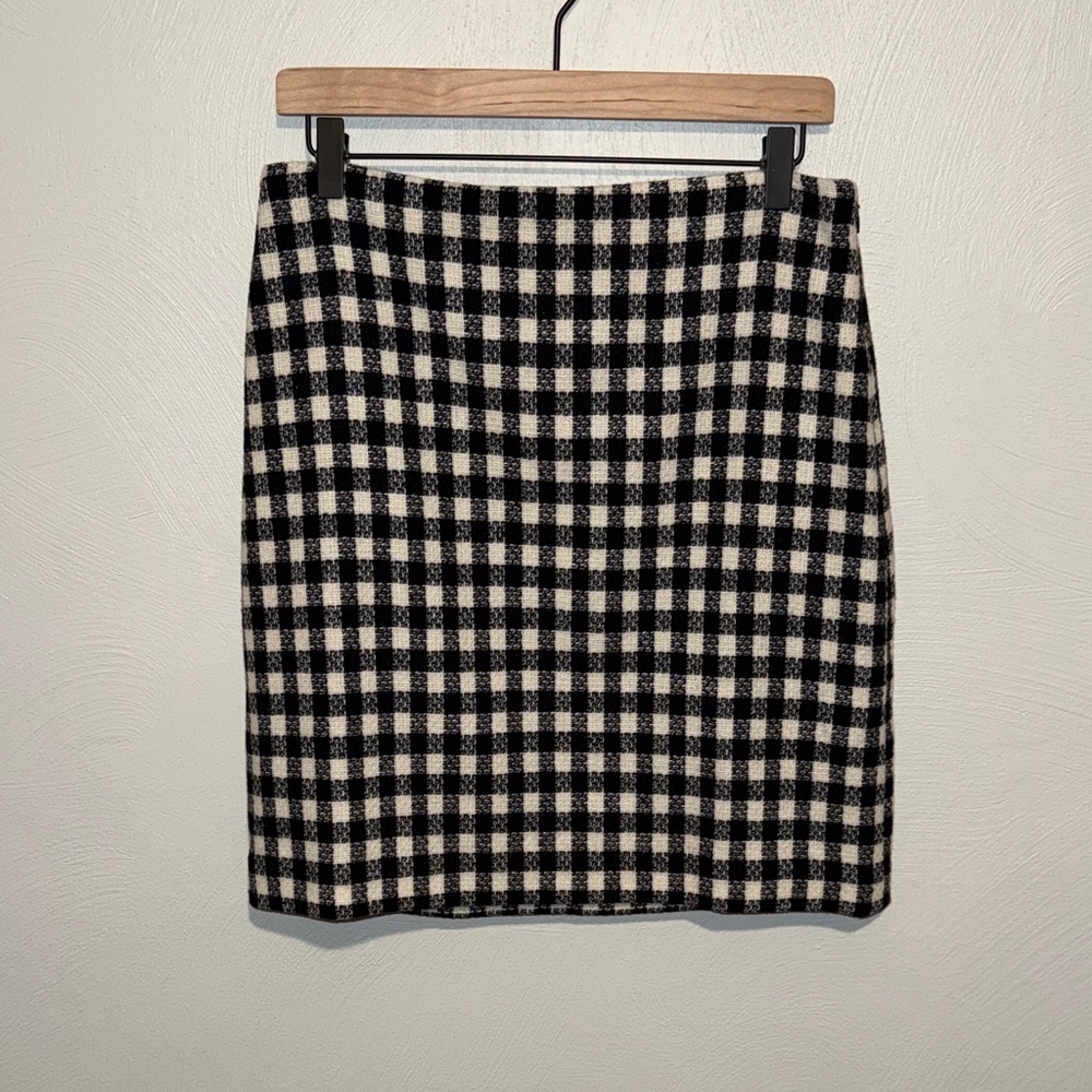 Talbots Black and Cream Checkered A Line Skirt